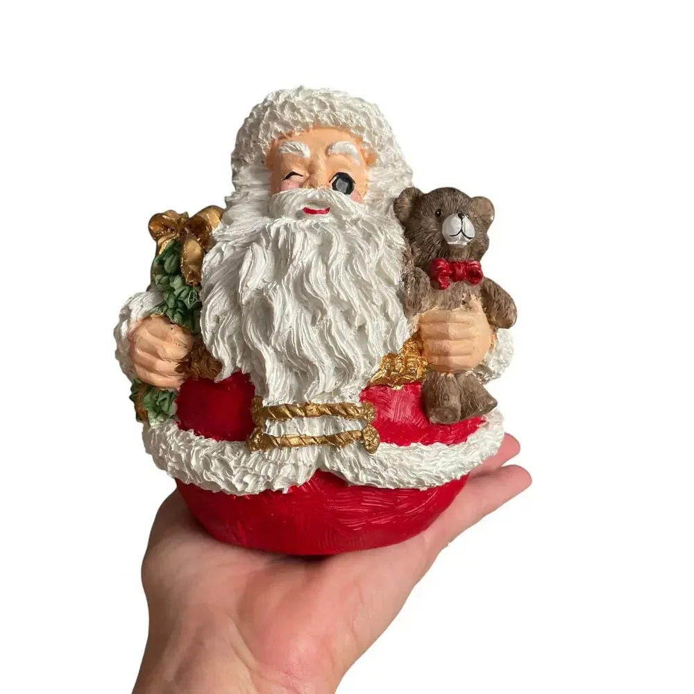 Pier 1 Santa Claus Figure Resin(?) Round Retired Christmas Collectible 6